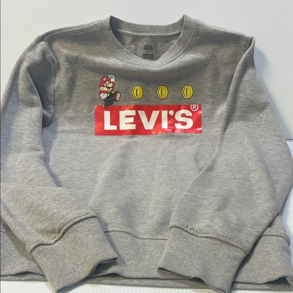 Levi's Gray Sweatshirt with Mario and Coin Design